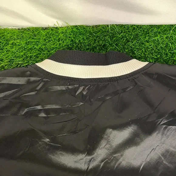 NWT New With Tags Vintage 90s Adidas Black & White Satin Bomber Jacket Mens 2XL - Picture 11 of 16